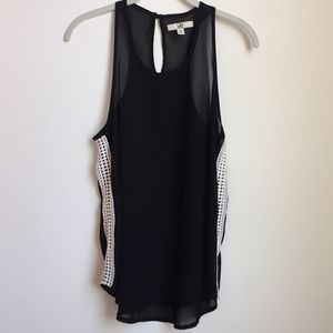 Ya Los Angeles Black Racerback Blouse Size M